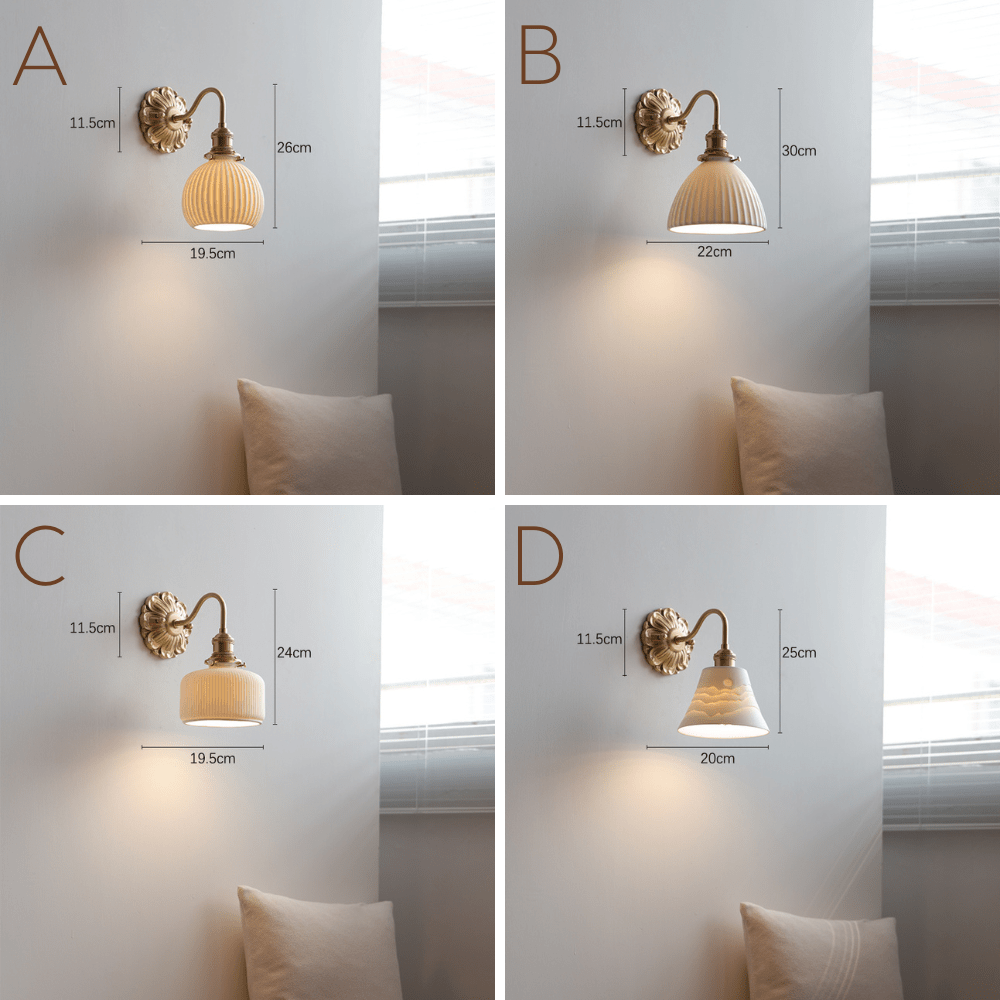 Brass Ceramic Wall Sconce - 118BP - Modefinity