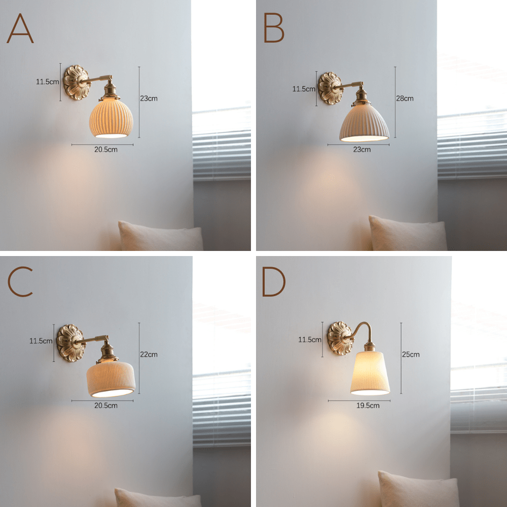 Brass Ceramic Wall Sconce - 119BP - Modefinity