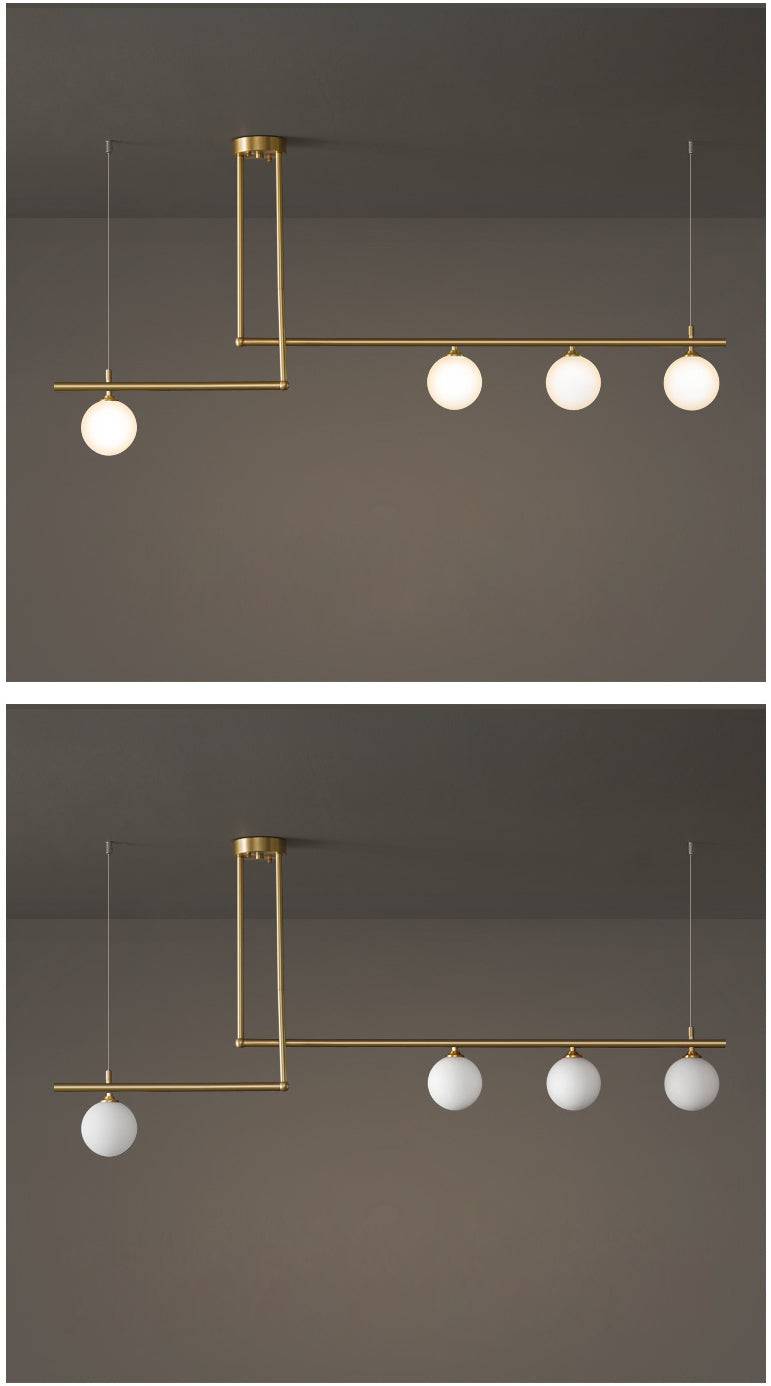 Brass Chandelier With White Frosted Globes - 1CH1 - Modefinity