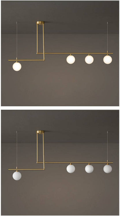 Brass Chandelier With White Frosted Globes - 1CH1 - Modefinity