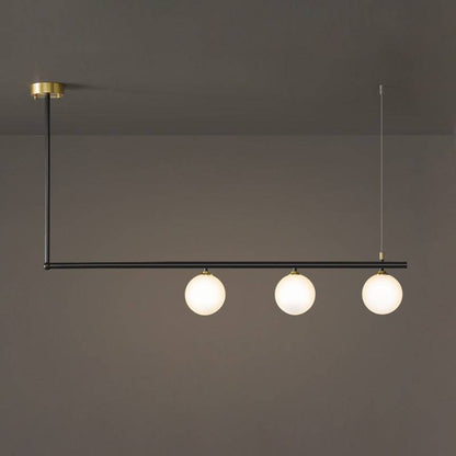 Brass Chandelier With White Frosted Globes - 1CH1 - Modefinity