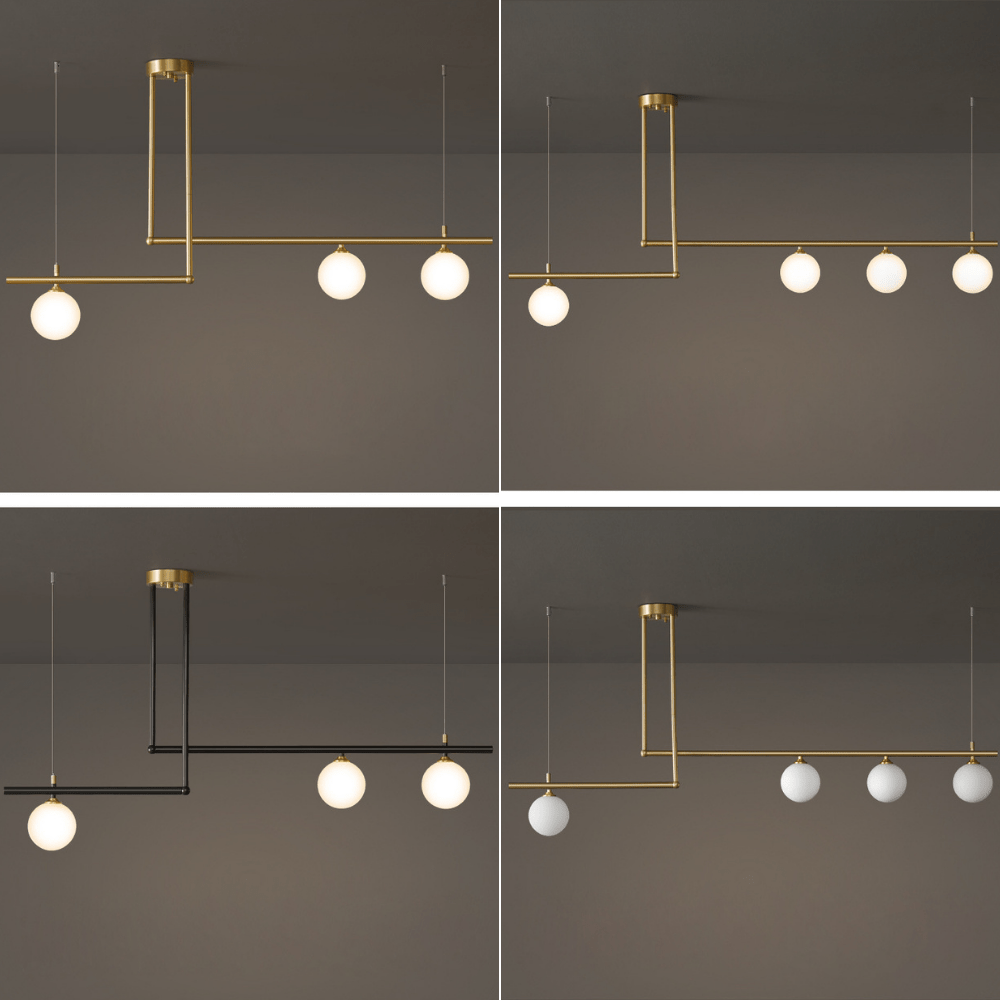 Brass Chandelier With White Frosted Globes - 1CH1 - Modefinity