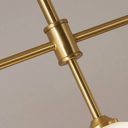 Brass Chandelier With White Frosted Globes - 1CH8 - Modefinity