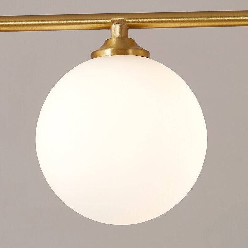 Brass Chandelier With White Frosted Globes - 1CH8 - Modefinity