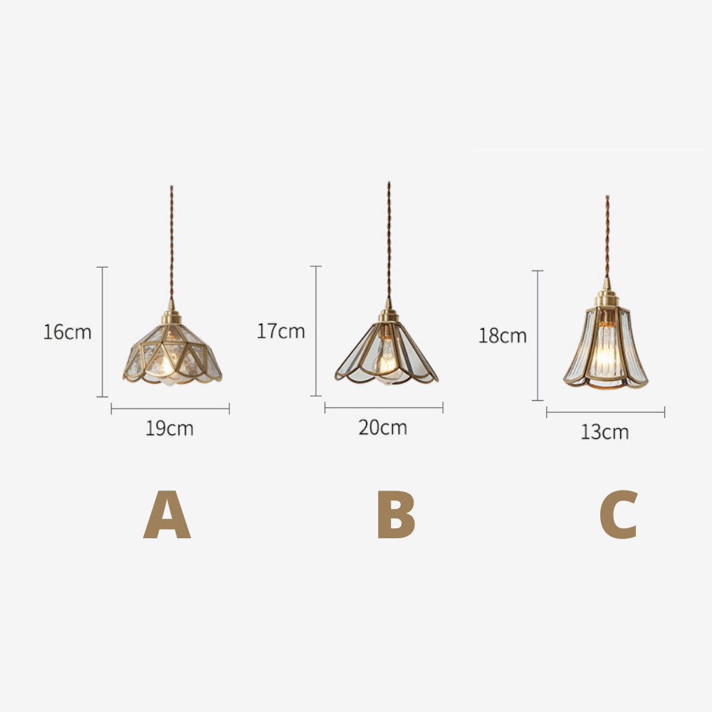 Brass Glass Pendant Light - 226GPL - Modefinity