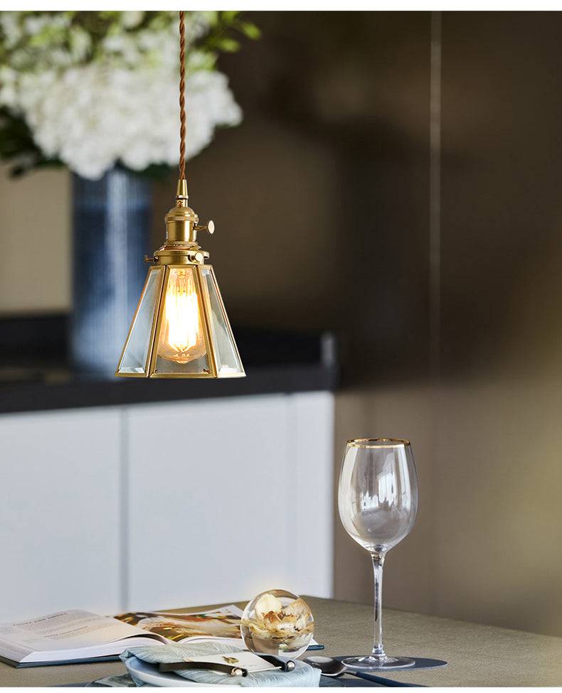 Brass Glass Pendant Light - 236GPL - Modefinity