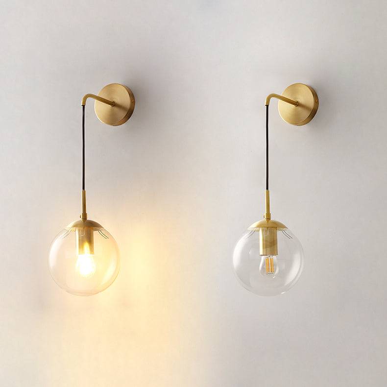 Brass Globe Glass Wall Light - 209GWL - Modefinity