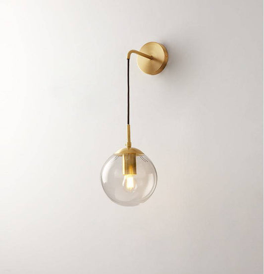 Brass Globe Glass Wall Light - 209GWL - Modefinity