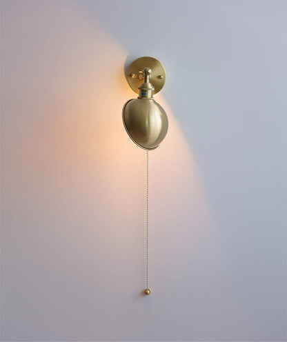 Brass Wall Light With Wood Plate - 106WL - Modefinity