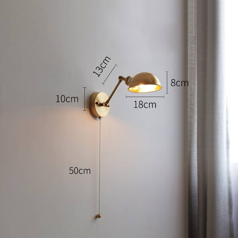 Brass Wall Light With Wood Plate - 106WL - Modefinity