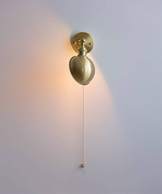 Brass Wall Light With Wood Plate - 106WL - Modefinity