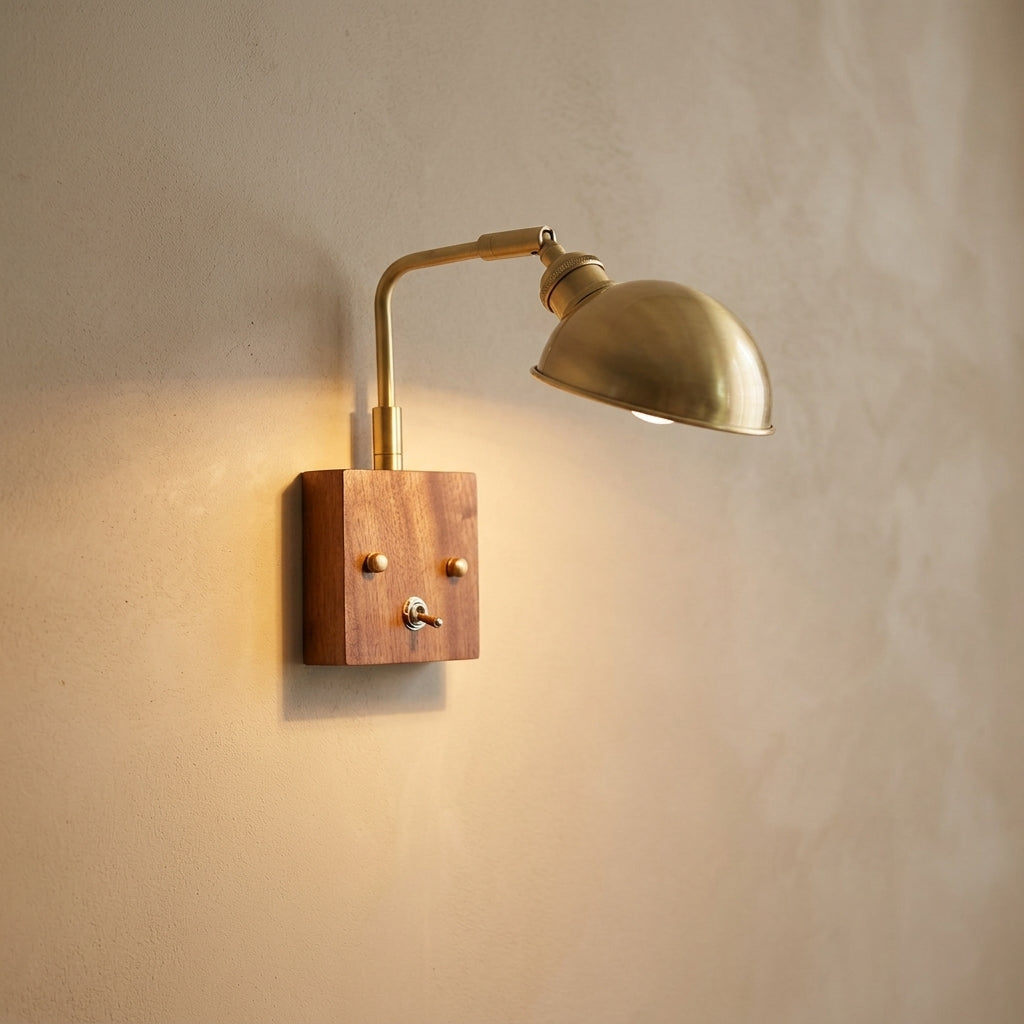 Glaswandlicht mit Holzplatte - 105wl