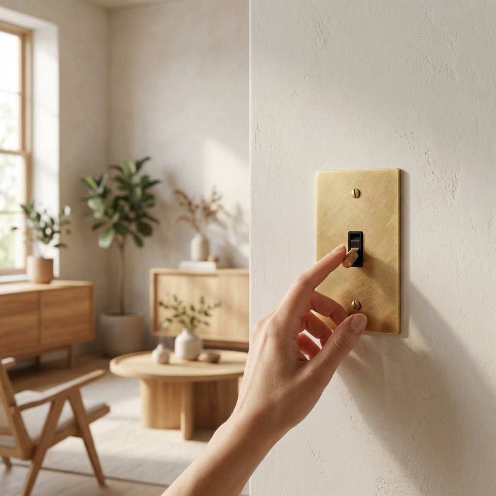 Modern Vintage Brass Toggle Switch - Modefinity