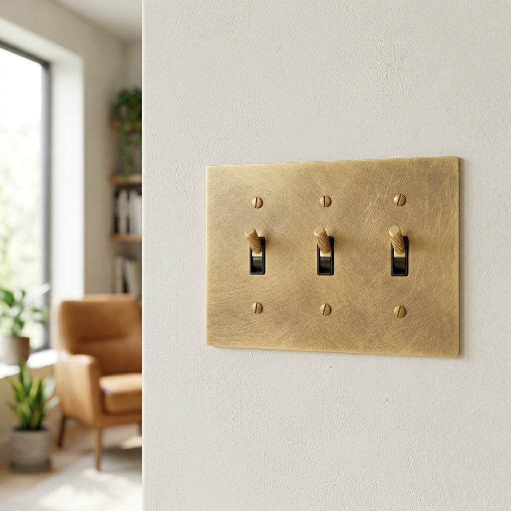 Modern Vintage Brass Toggle Switch - Modefinity