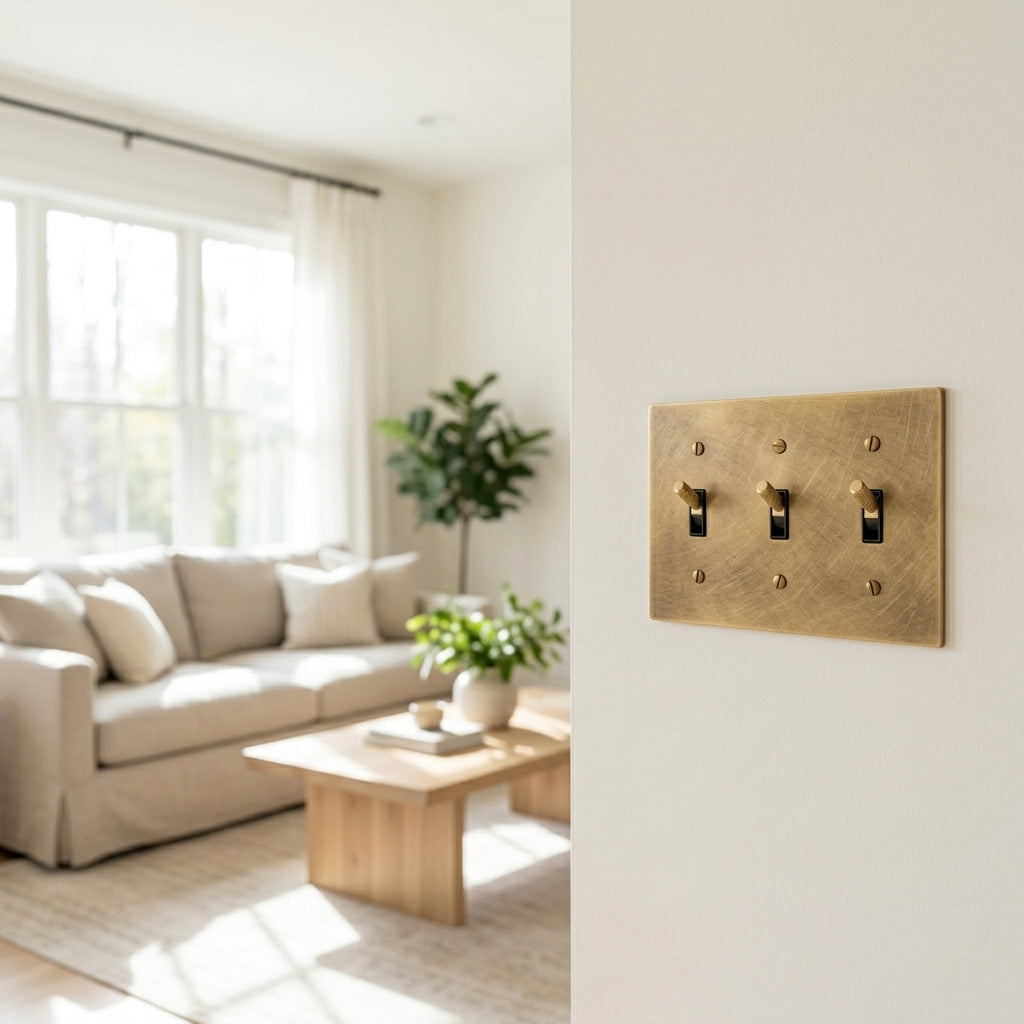 Modern Vintage Brass Toggle Switch - Modefinity