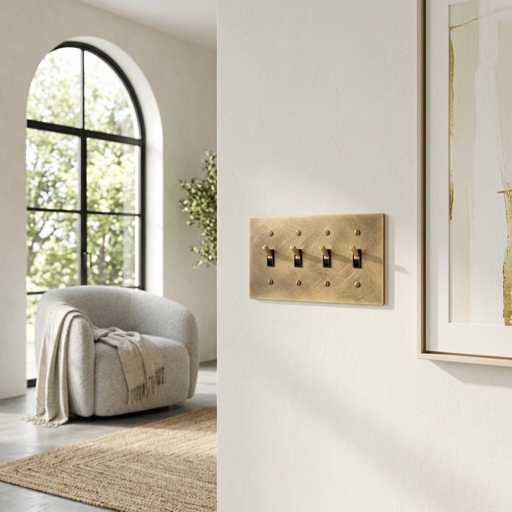 Modern Vintage Brass Toggle Switch - Modefinity
