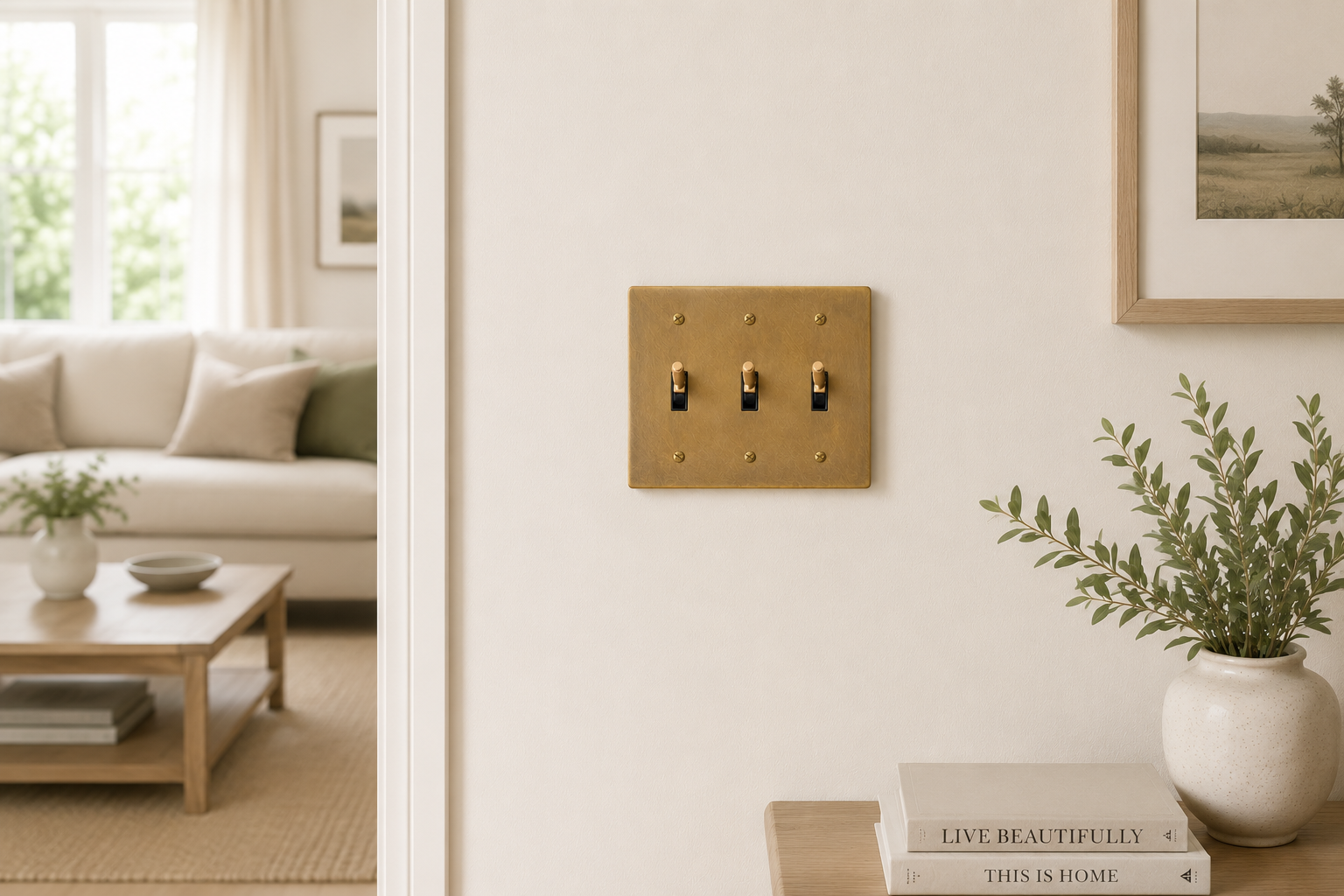 Modern Vintage Brass Toggle Switch - Modefinity