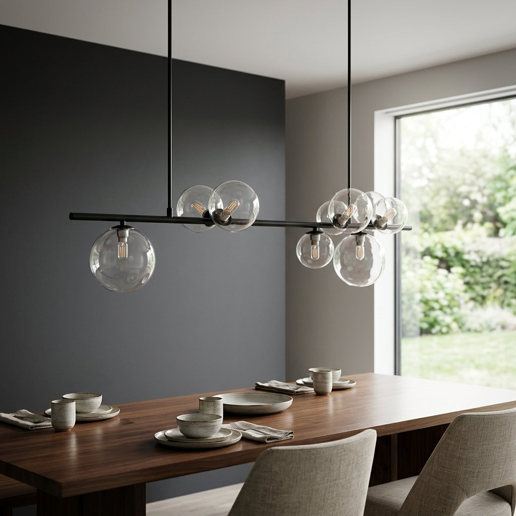Modern Chandelier With Clear Globe - 1LCH2 - Modefinity