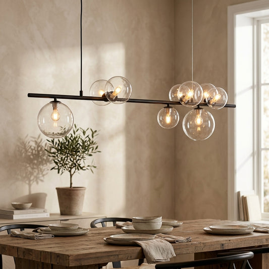 Modern Chandelier With Clear Globe - 1LCH2 - Modefinity