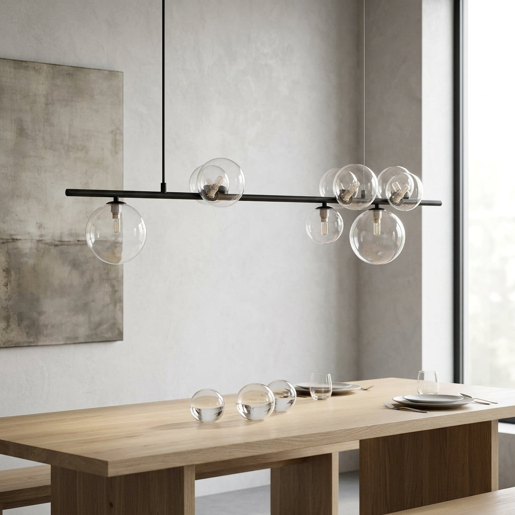 Modern Chandelier With Clear Globe - 1LCH2 - Modefinity