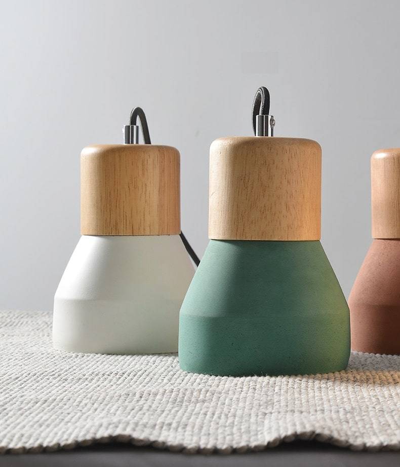 Cement Pendant Light With Wood Lampholder - 101CM - Modefinity