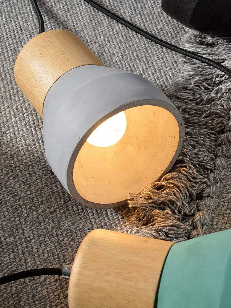 Cement Pendant Light With Wood Lampholder - 101CM - Modefinity