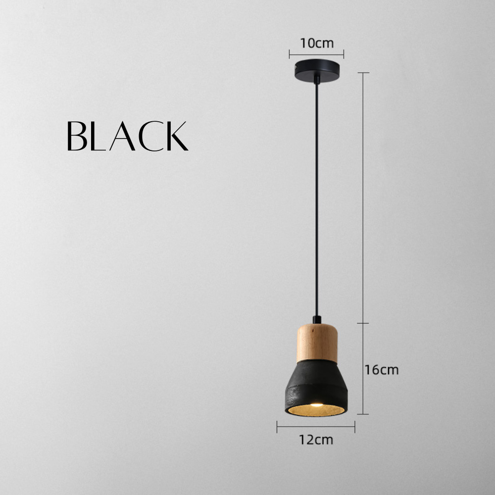 Cement Pendant Light With Wood Lampholder - 101CM - Modefinity