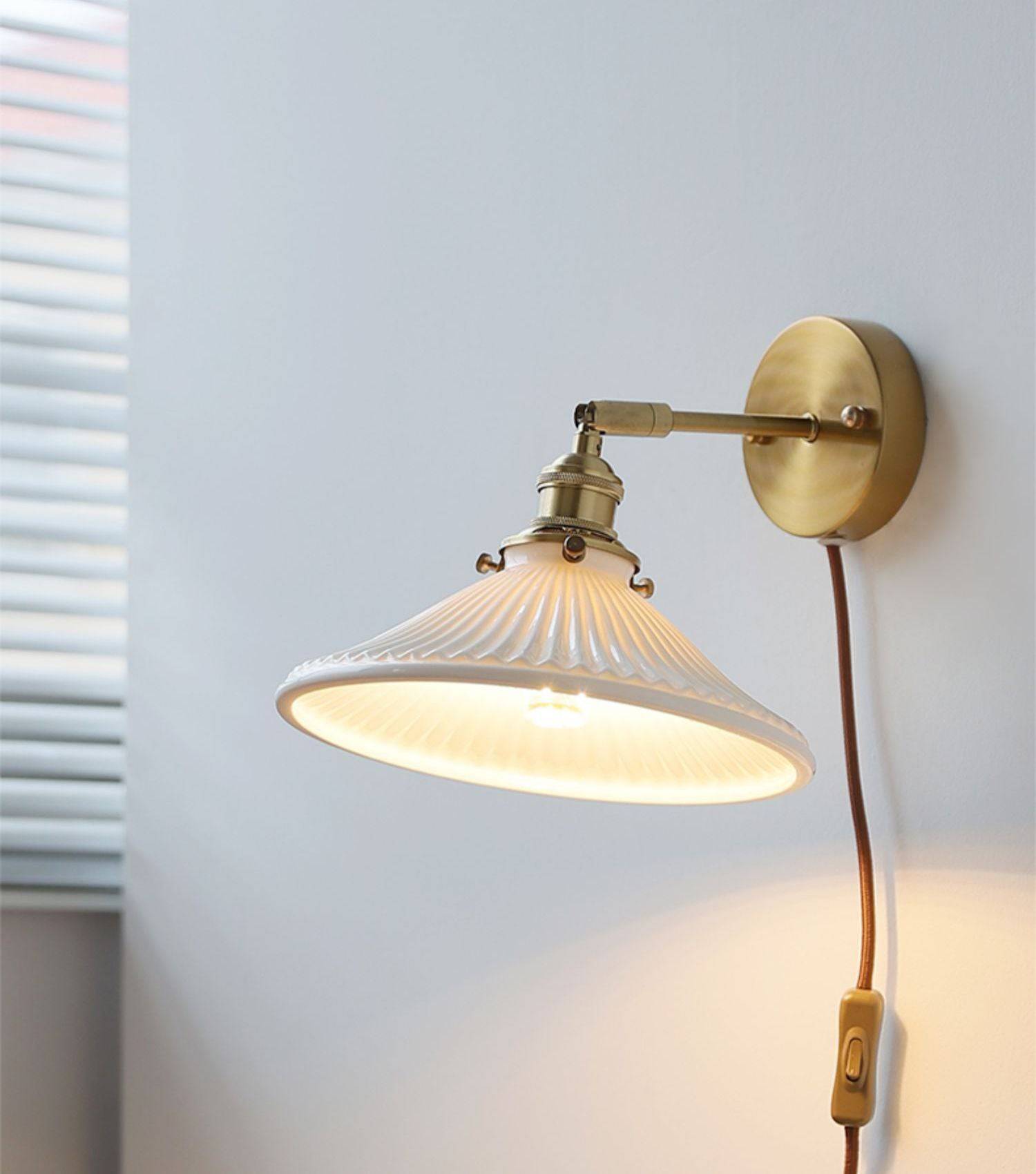 Ceramic Glass Plug In Wall Sconce Light - 226GBWL - Modefinity