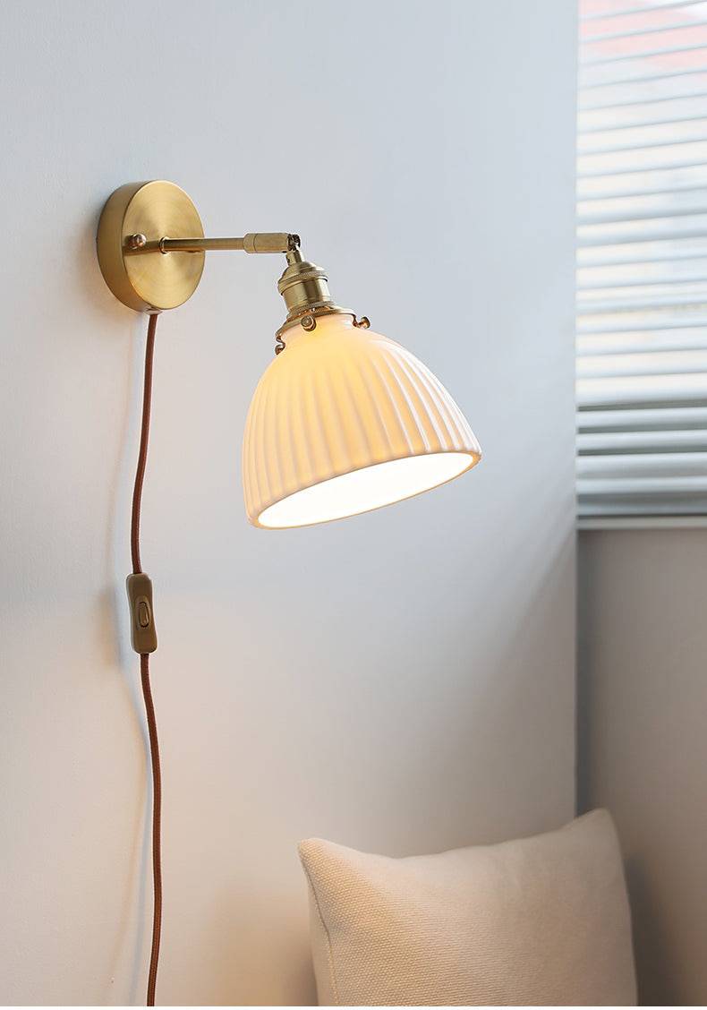 Ceramic Glass Plug In Wall Sconce Light - 226GBWL - Modefinity