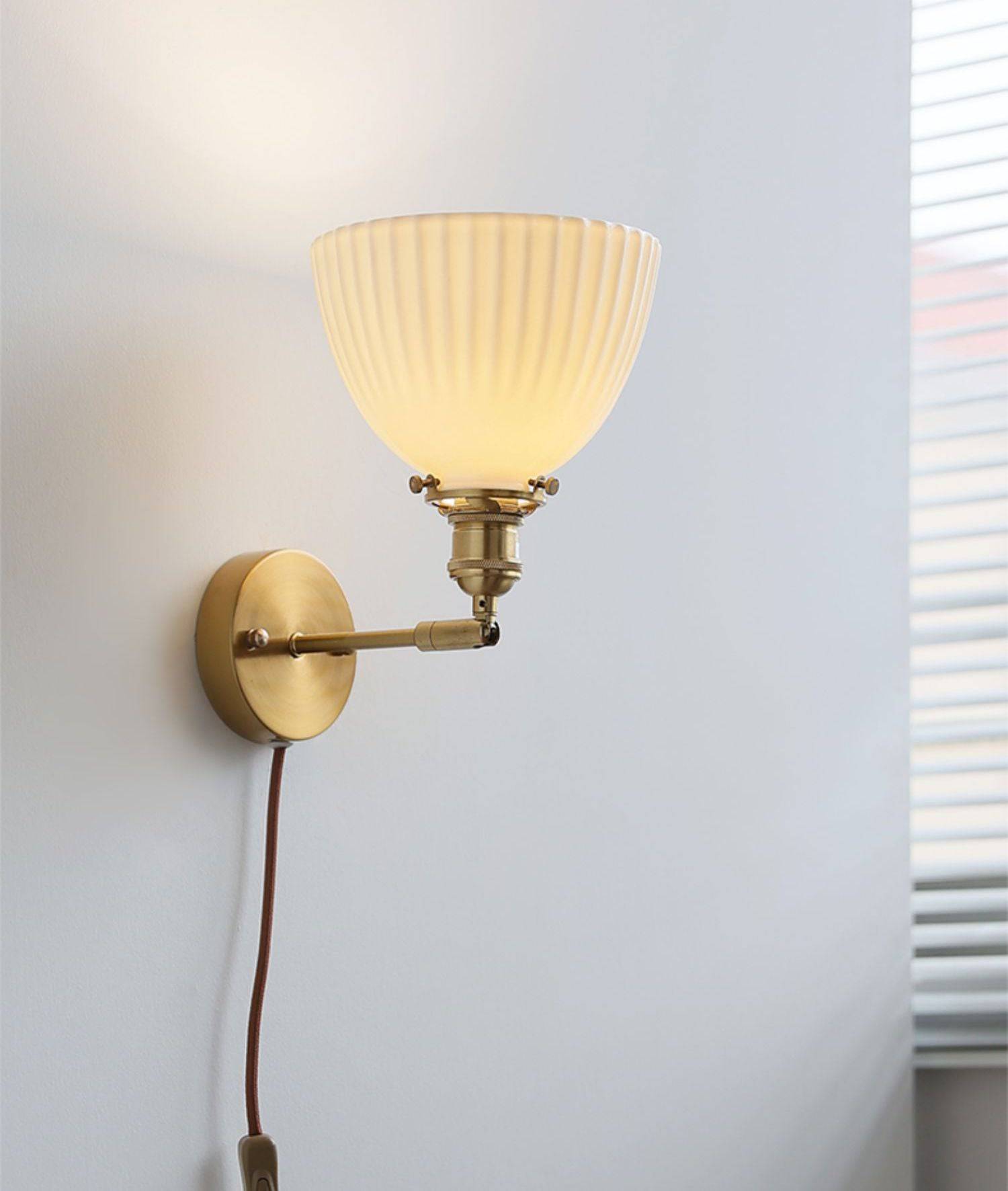 Ceramic Glass Plug In Wall Sconce Light - 226GBWL - Modefinity