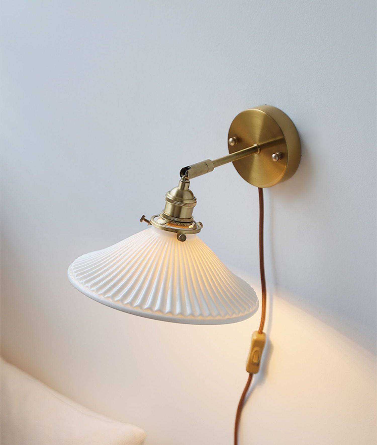 Ceramic Glass Plug In Wall Sconce Light - 226GBWL - Modefinity