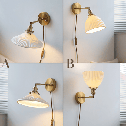 Ceramic Glass Plug In Wall Sconce Light - 226GBWL - Modefinity