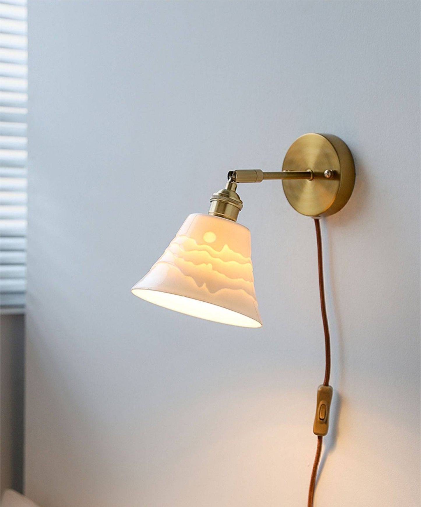 Ceramic Glass Plug In Wall Sconce Light - 227GBWL - Modefinity