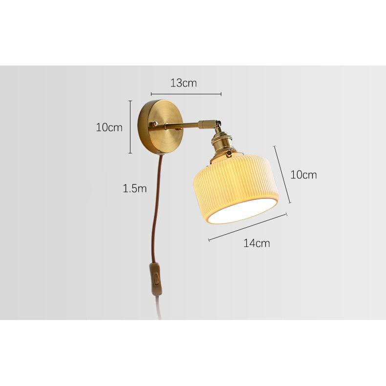 Ceramic Glass Plug In Wall Sconce Light - 227GBWL - Modefinity