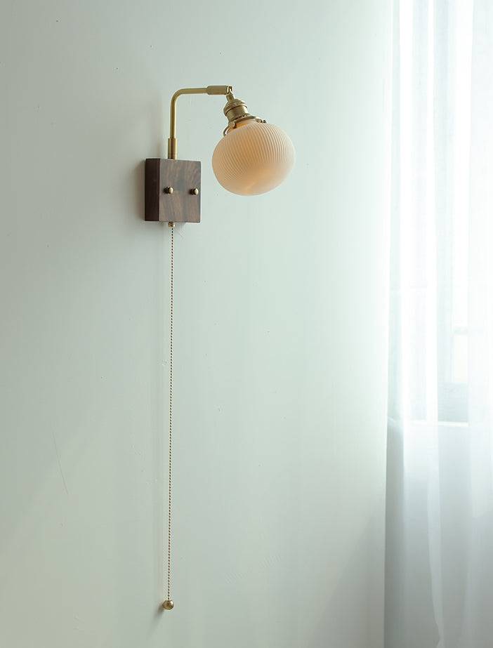 Ceramic Wall Light With Walnut Wood Plate - 124WL - Modefinity