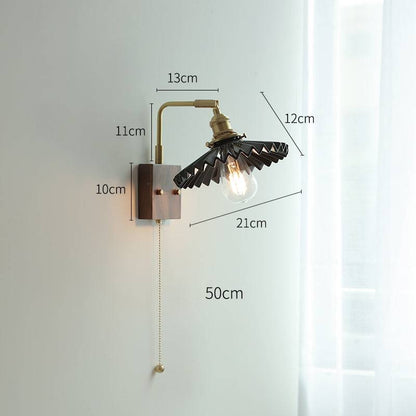 Ceramic Wall Light With Walnut Wood Plate - 126WL - Modefinity