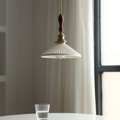 Ceramic Wood Brass Pendant Light - 108PL - Modefinity