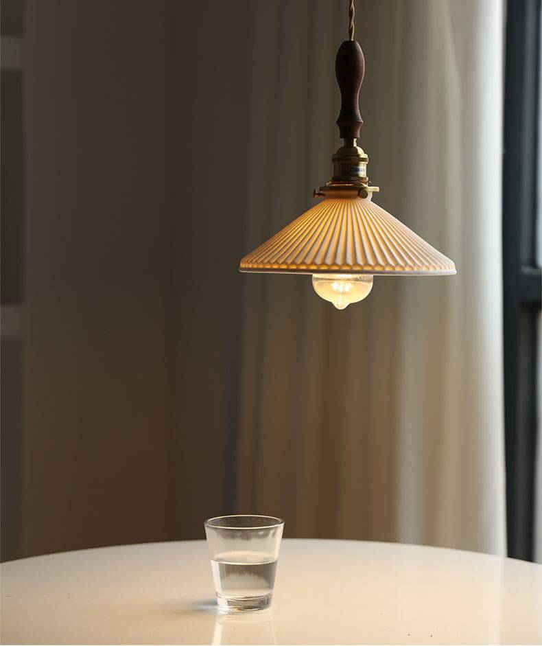 Ceramic Wood Brass Pendant Light - 108PL - Modefinity