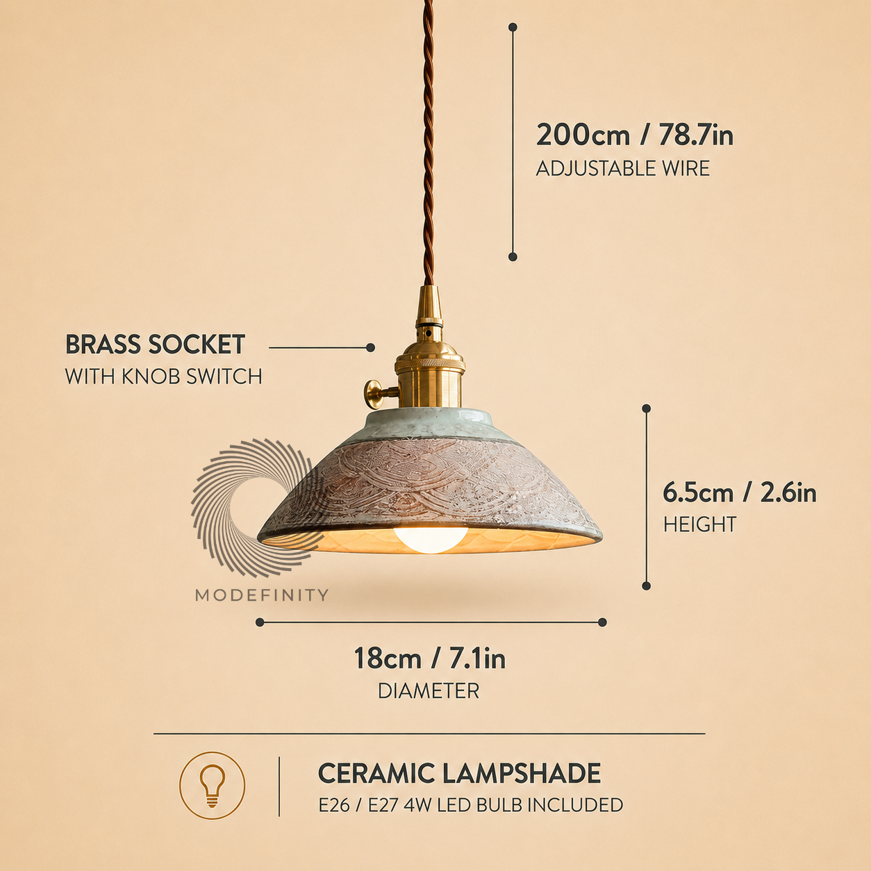 Kyoto Handcrafted Ceramic Pendant Light