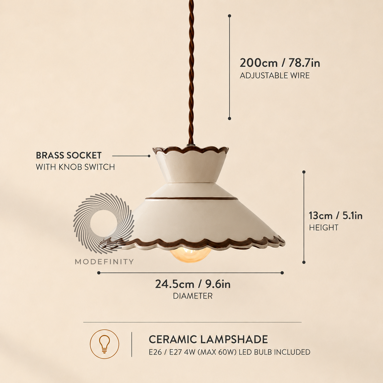 Kyoto Handcrafted Ceramic Pendant Light