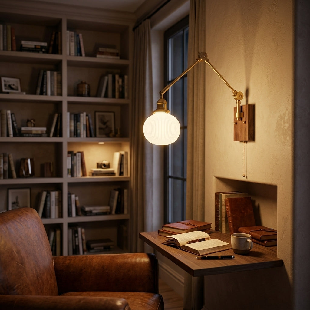 Retro Brass Wall Sconce with Fluted Glass Shade - 130WL - Modefinity