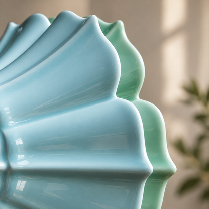 Petal Ceramic Mini Pendant Light – Fluted Flower Shade