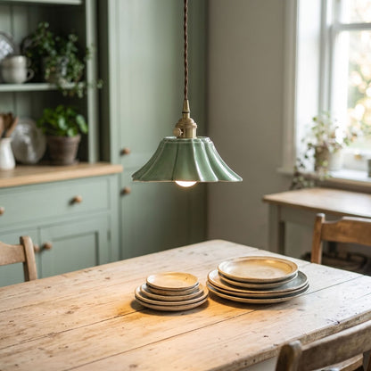 Petal Ceramic Mini Pendant Light – Fluted Flower Shade