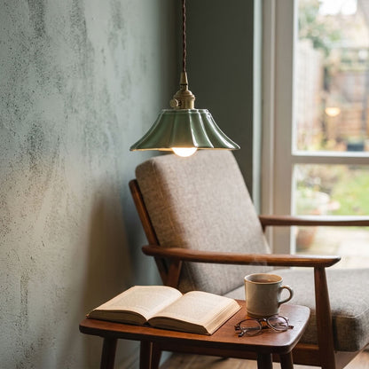 Petal Ceramic Mini Pendant Light – Fluted Flower Shade