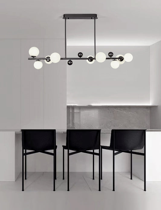 Modern Orbital LED Chandelier - Black Finish - Modefinity