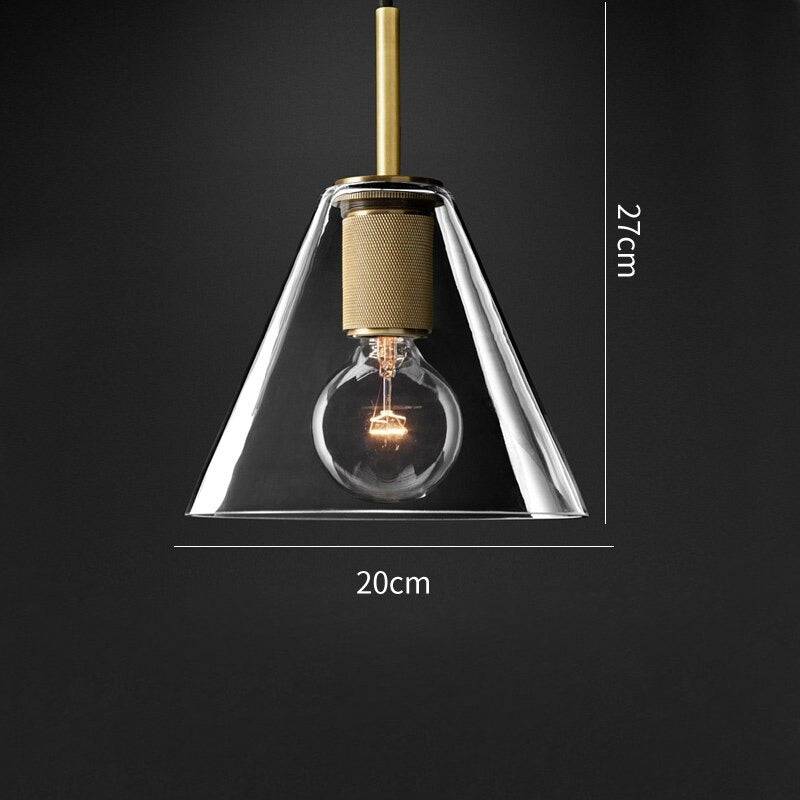 Clear Glass Brass Pendant Light - 205GPL - Modefinity