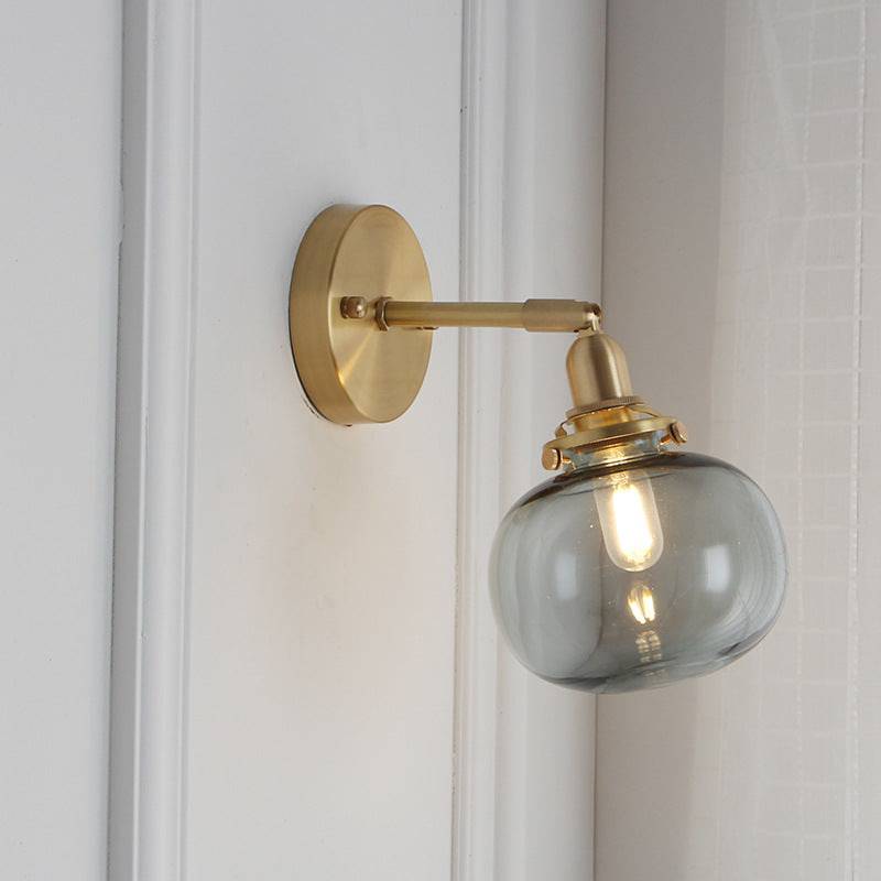 Clear Glass Brass Wall Light - 233GBWL - Modefinity