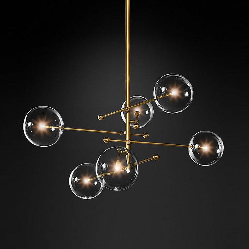 Contemporary Chandelier With Clear Globe Bubbles - 1GCH1 - Modefinity