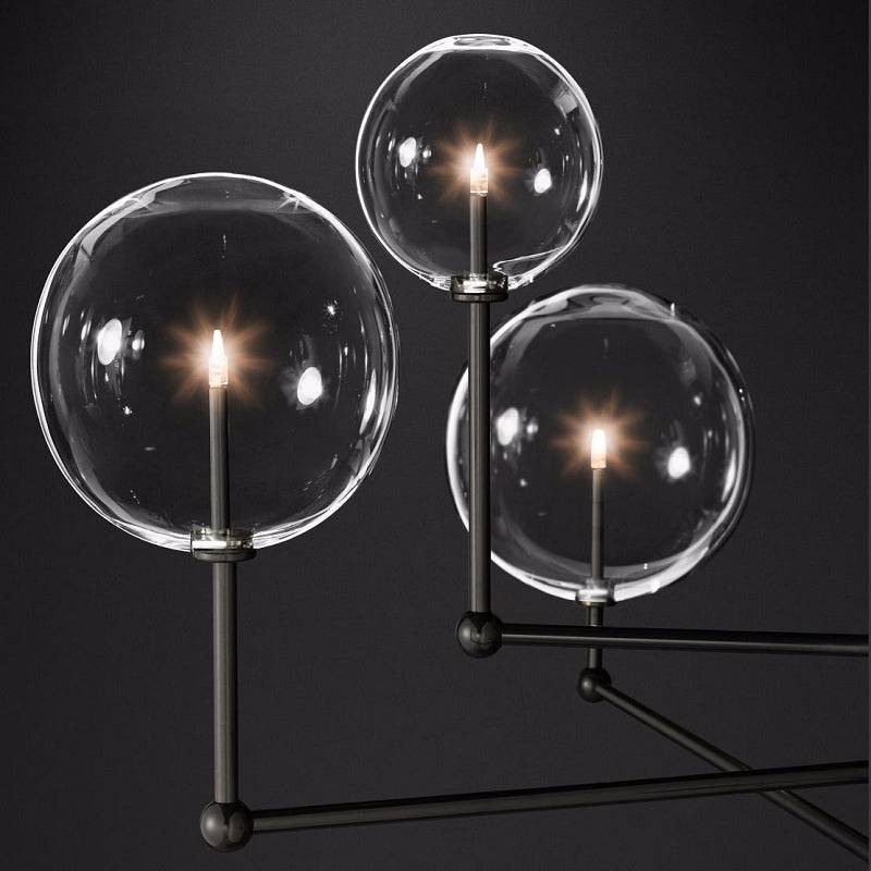 Contemporary Chandelier With Clear Globe Bubbles - 1GCH1 - Modefinity