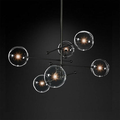 Contemporary Chandelier With Clear Globe Bubbles - 1GCH1 - Modefinity